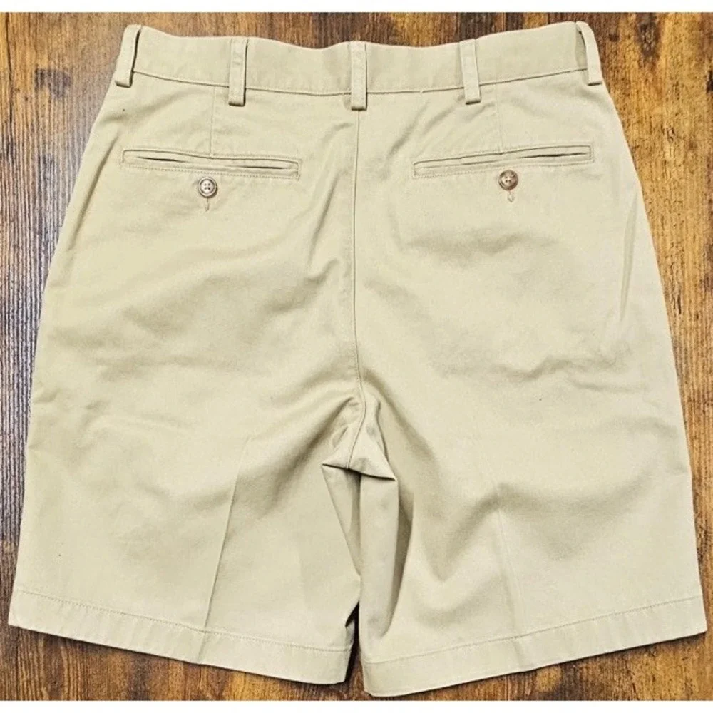 LL Bean Dbl L Chino Shorts Men's Khaki Outdoor Wrinkle Free Comfort Sz 30x8 NWT